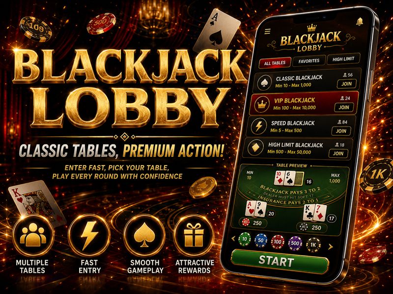 Blackjack Lobby live tables in the KAYA918 app